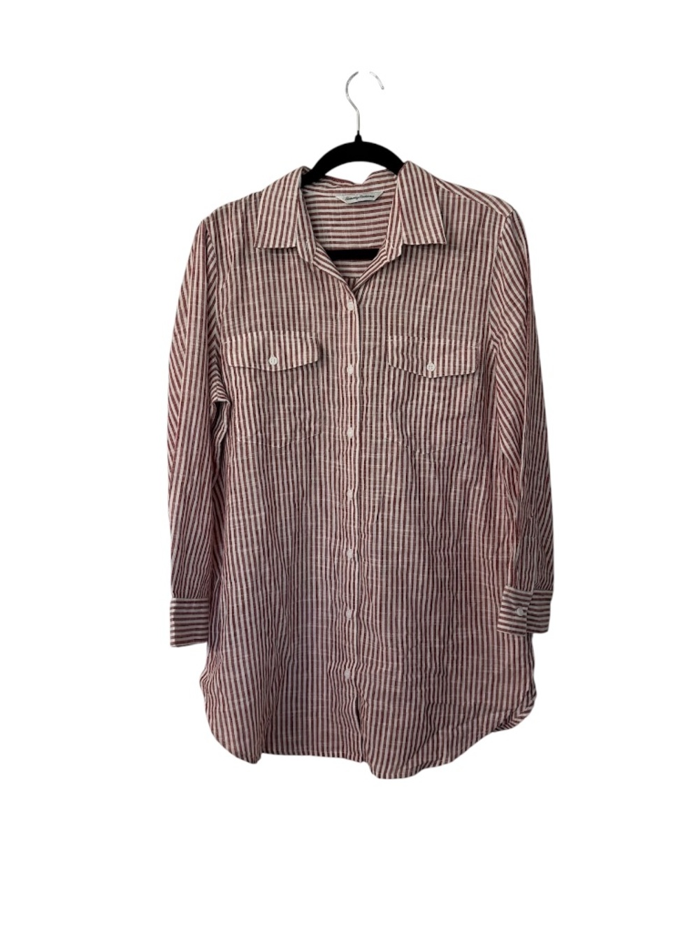Tommy Bahama Women’s Shoreline Boyfriend Striped Shirt Swim Cover-Up GUC - Picture 1 of 6